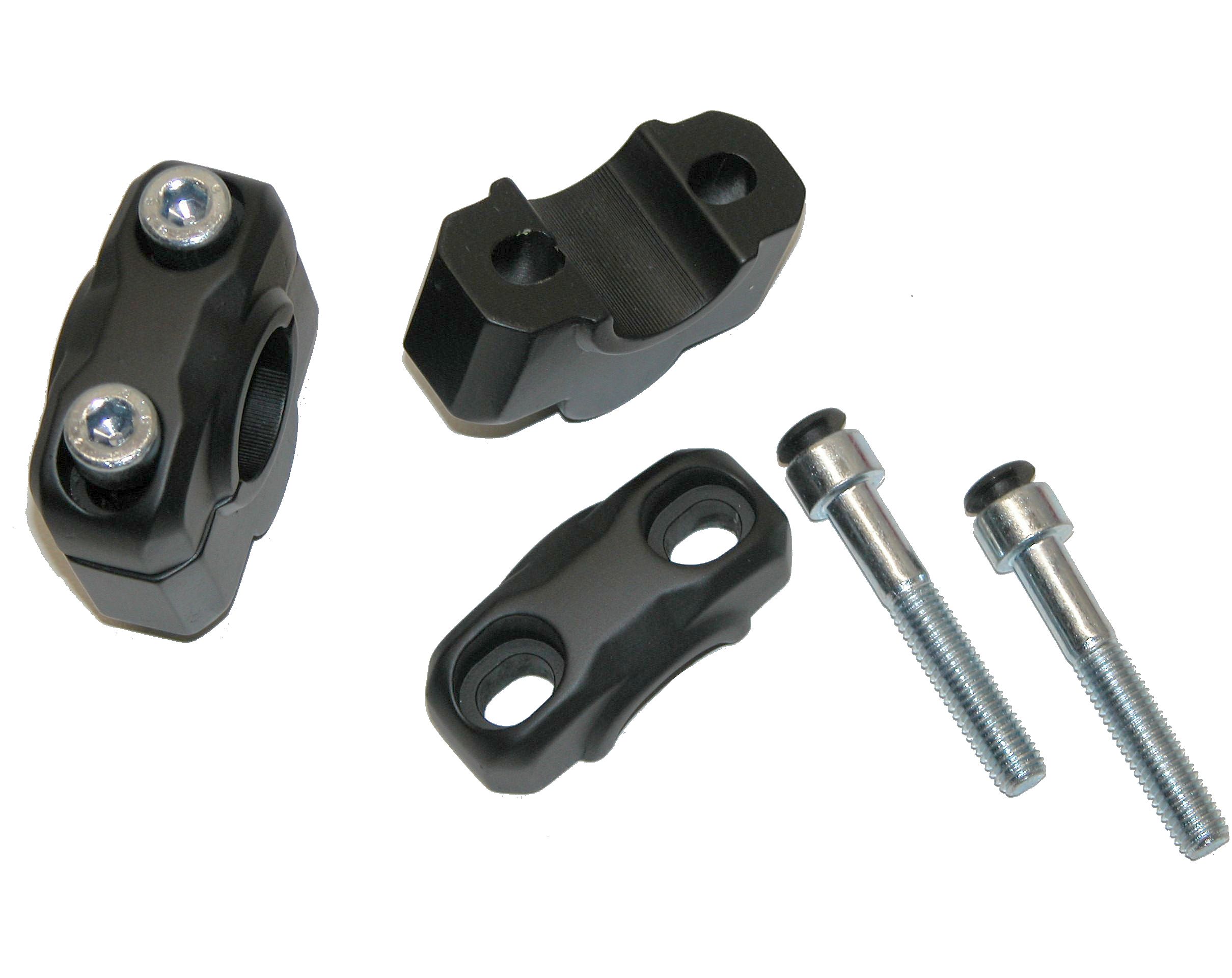 Lenkererhöhung 25mm aus Aluminium in Schwarz für 22mm Lenker. Lenkererhöhung - Lenkerklemmbock 25mm mit TÜV – Bild 1