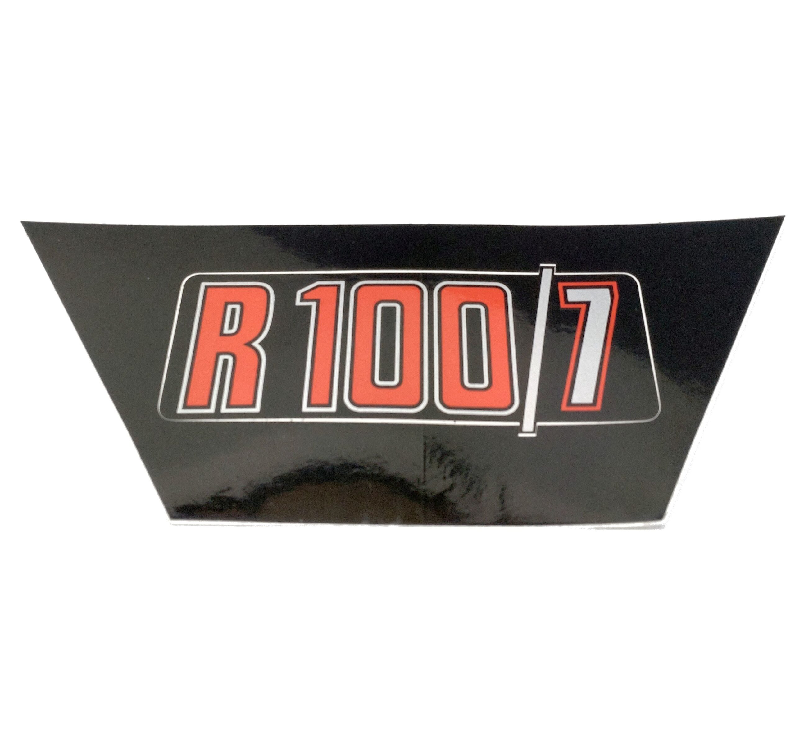 BMW R100/7 Aufkleber Batterieabdeckung - Seitendeckel rot-silber Aufkleber Batterieabdeckung BMW R100/7 rot-silber – Bild 1