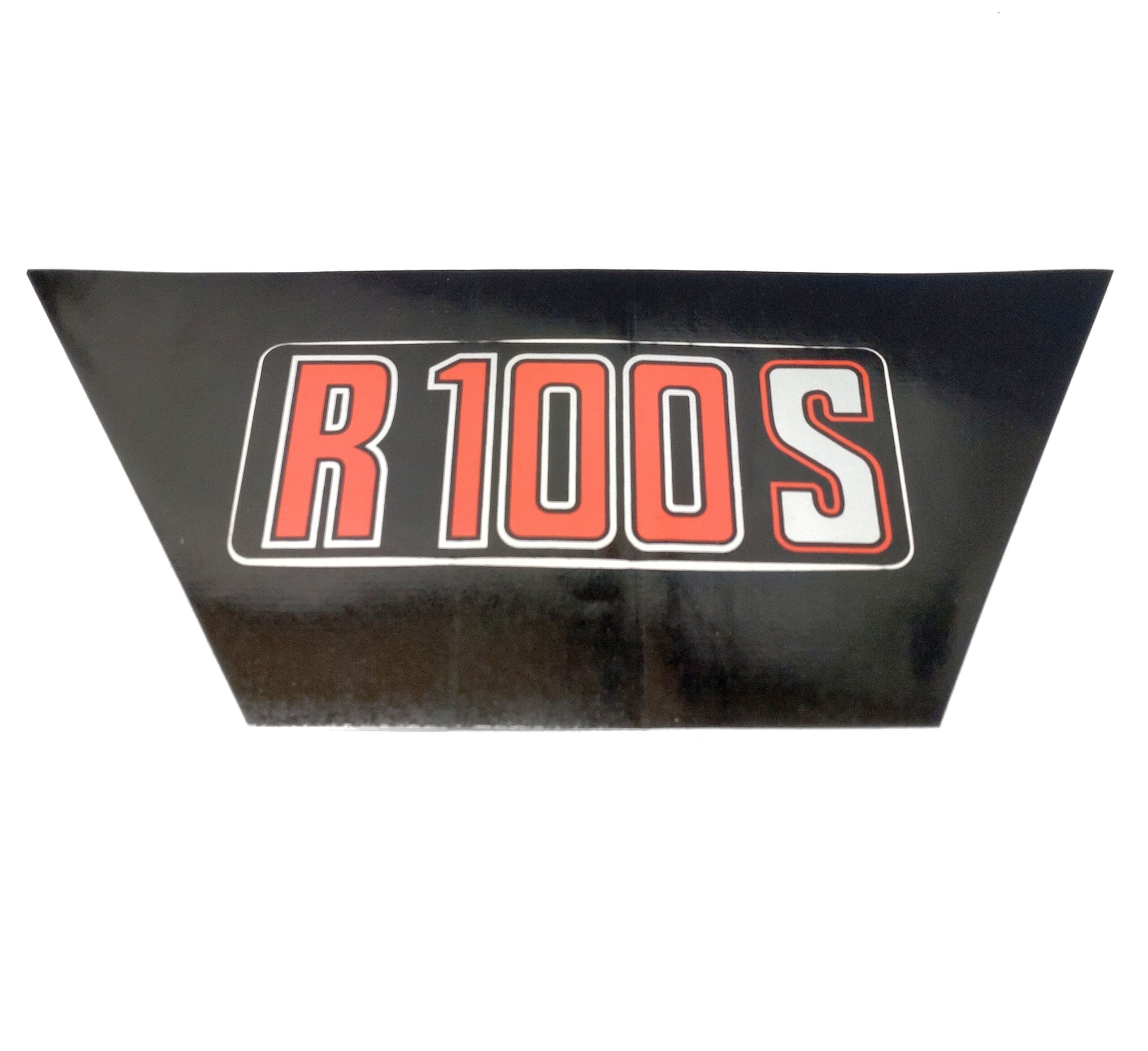 BMW R100s Aufkleber Batterieabdeckung - Seitendeckel Aufkleber Batterieabdeckung BMW R100S rot-silber – Bild 1