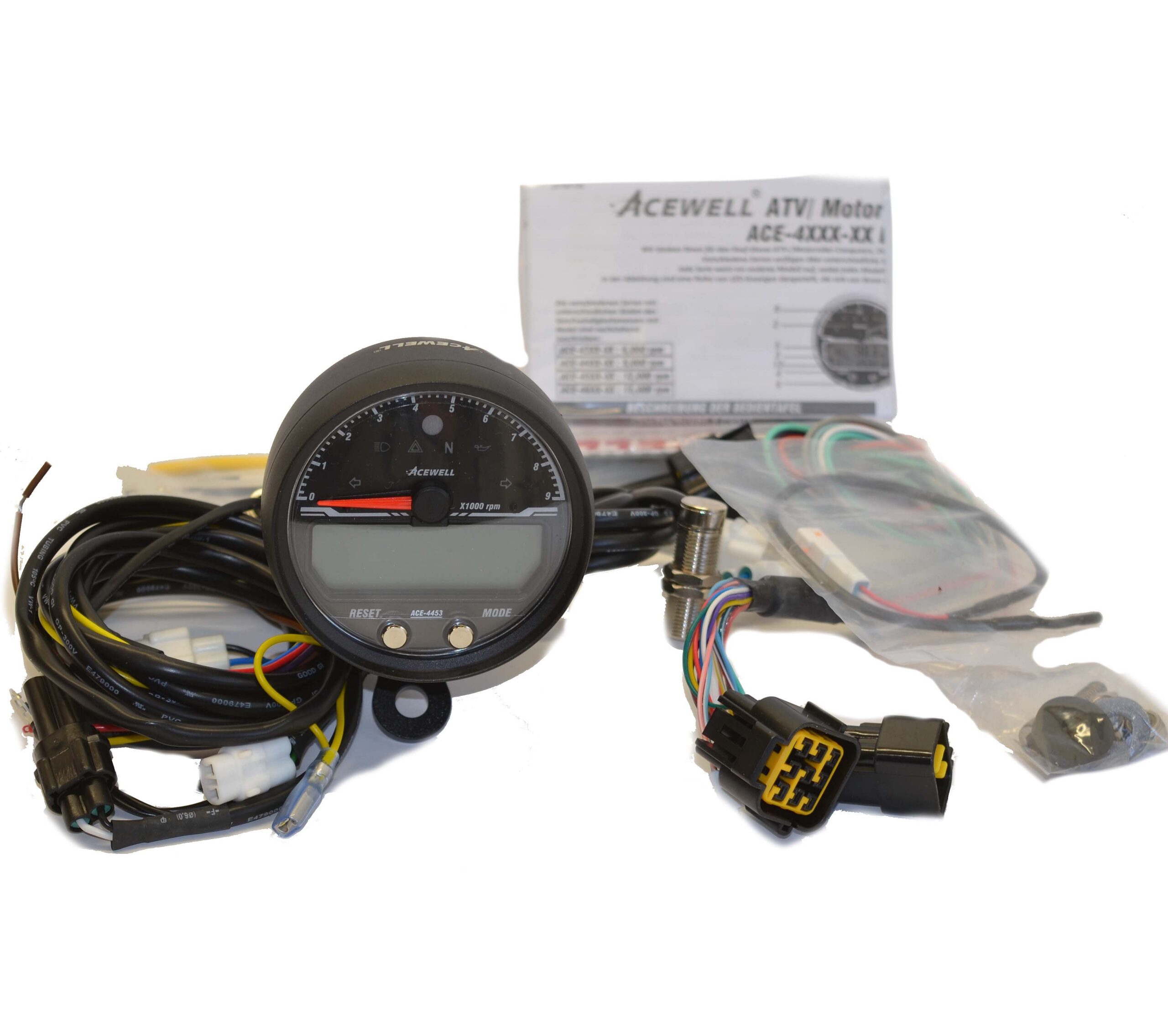 Tacho Rundinstrument Acewell ACE-4453 Motorradtachometer für BMW Boxer Acewell ACE-4453 Motorradtachometer Schwarz Matt – Bild 1