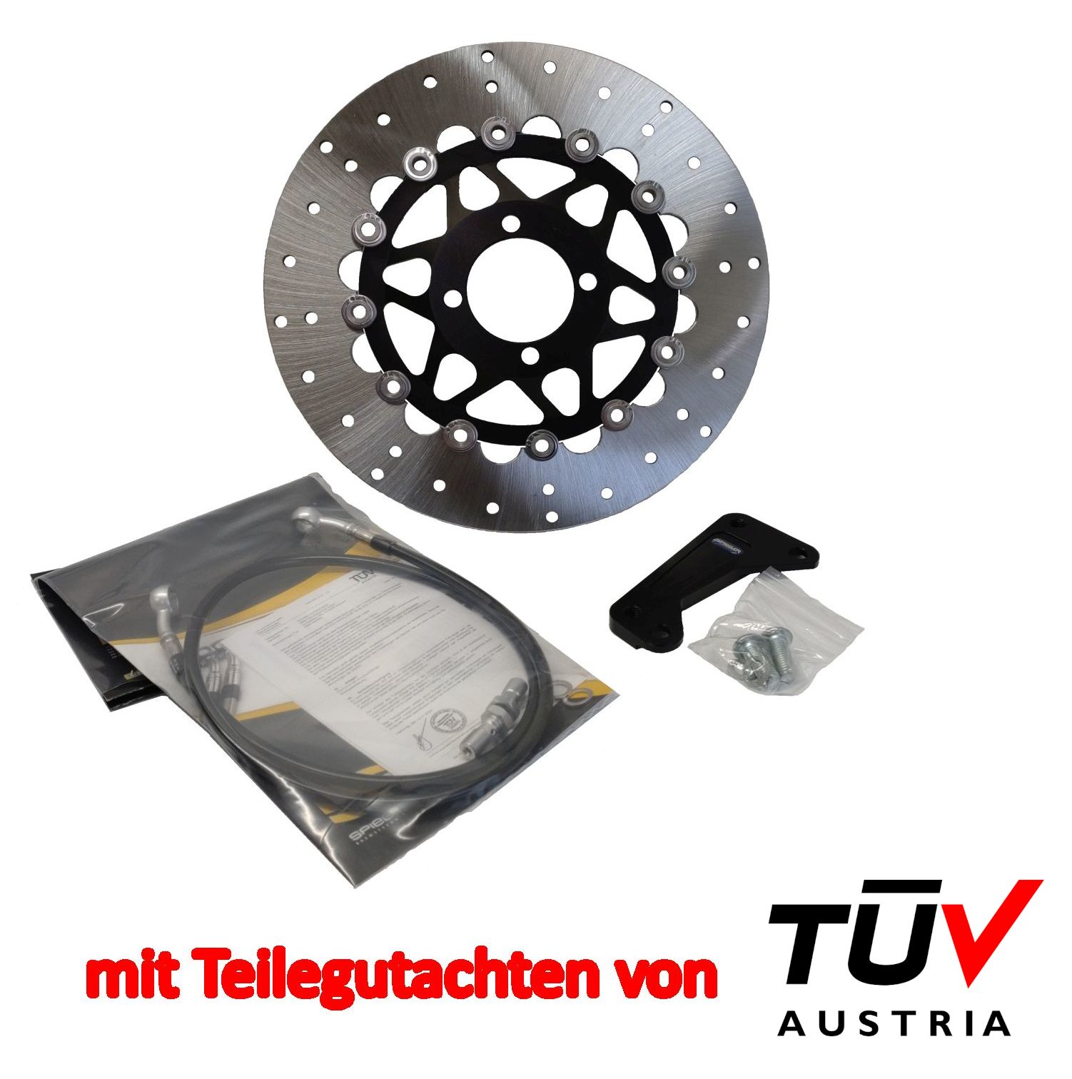 300mm SPIEGLER Bremsscheibe mit Adapter für den 2 Ventil R 80-100 GS Boxer Bremsanlage Sport BMW R 80 - 100 GS 300mm – Bild 1