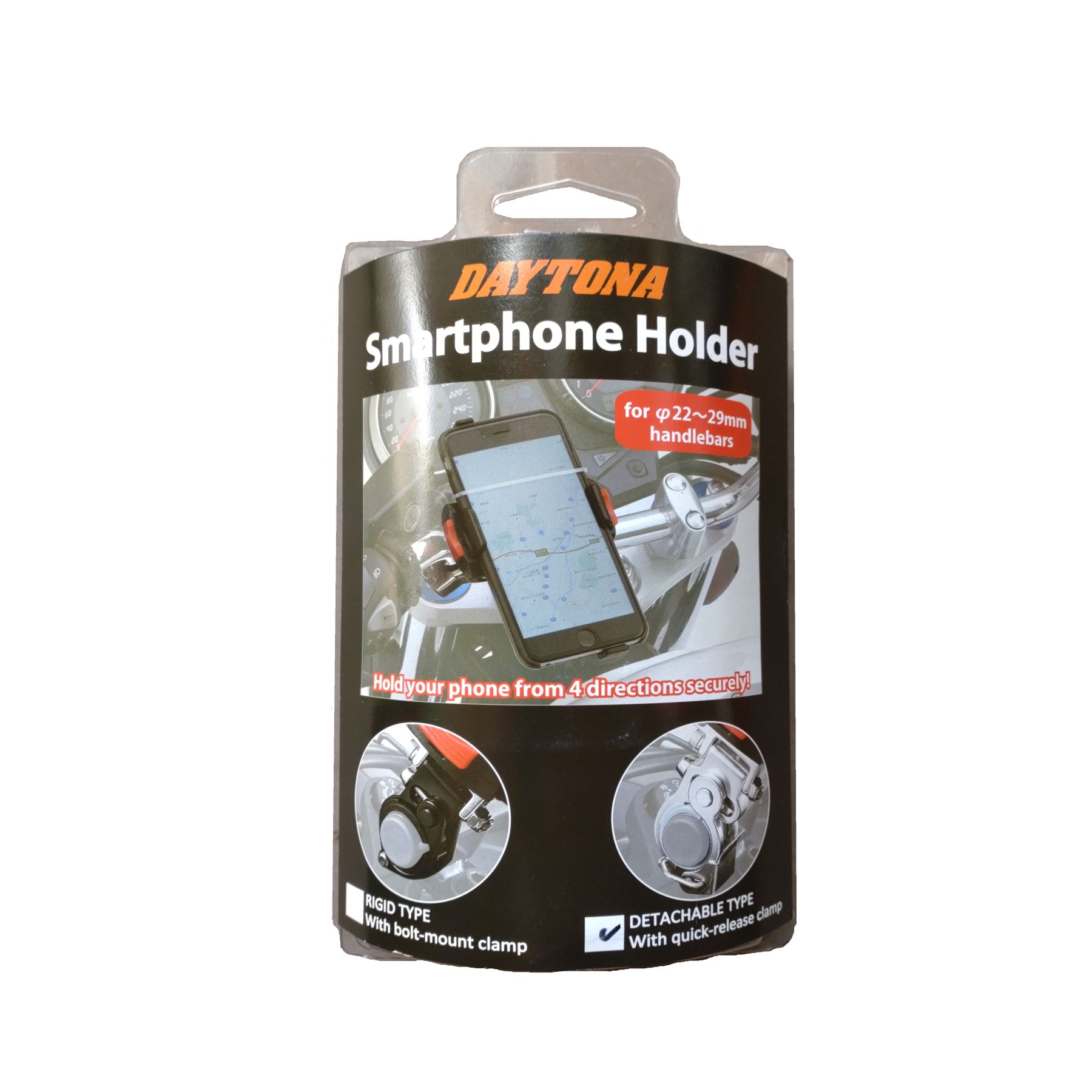 Handyhalterung - Smartphonhalter für Motorrad - Enduro - Daytona Handyhalterung für Motorrad - Daytona für 22-29mm Lenker – Bild 1