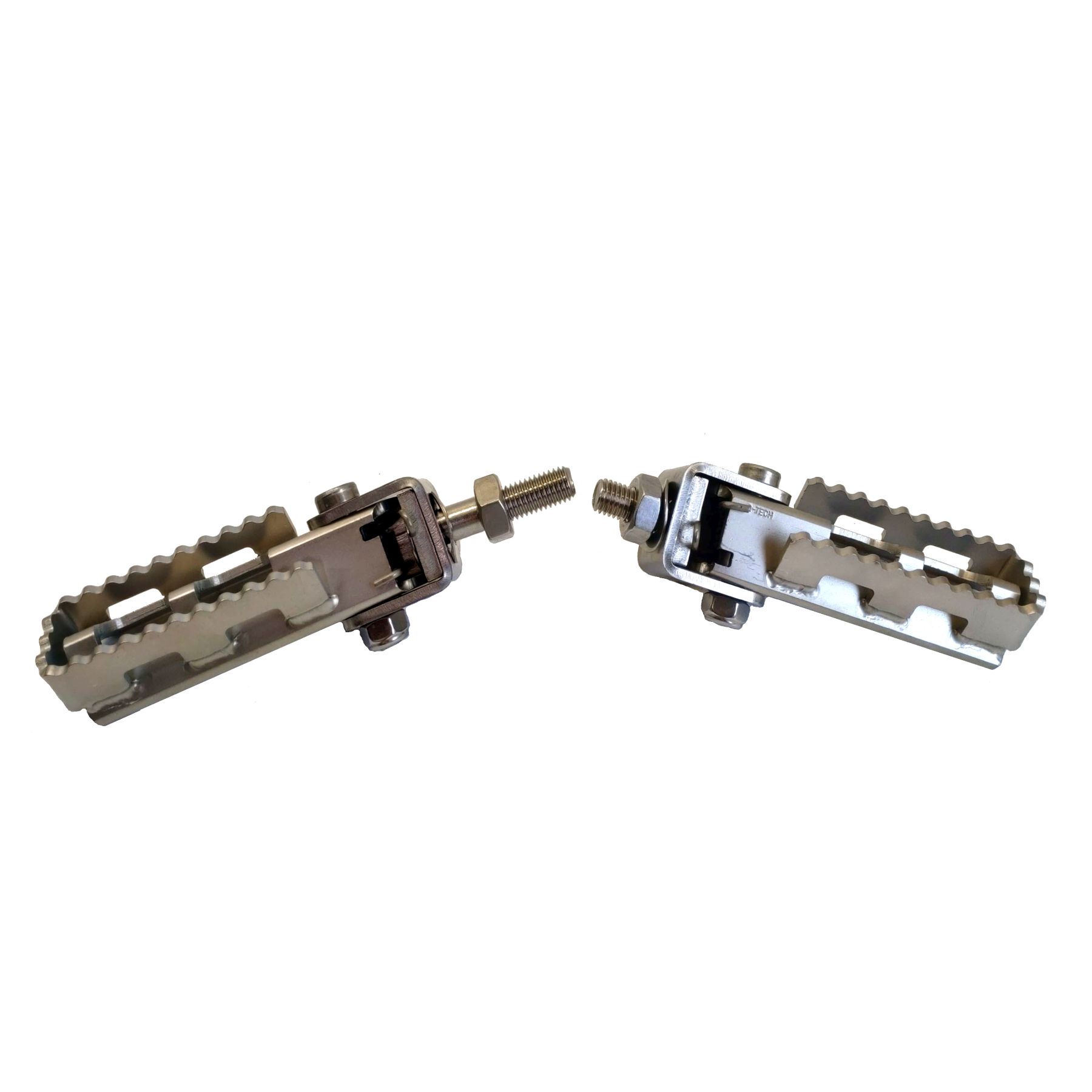 Soziusfussrasten - Fußrasten für Sozius / Soziusfußrasten Edelstahl Fussrastensatz für Sozius - Soziusrasten - Enduroausführung - Typ Road – Bild 1