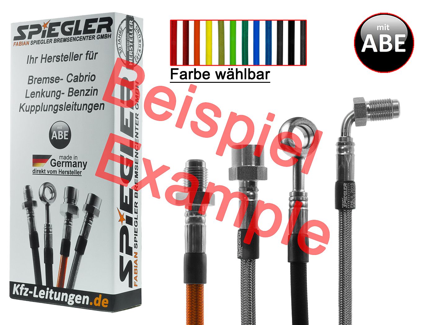 Stahlflexbremsleitung BMW Motorrad R 80 - 100 GS bis Bj 1990 Stahlflexbremsleitung BMW GS ab Bj 1991 – Bild 1