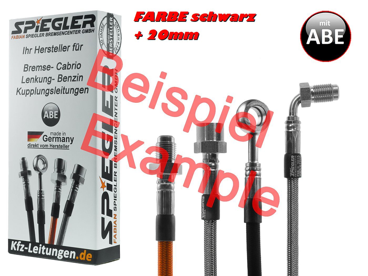 Stahlflexbremsleitung BMW Motorrad R 80 - 100 GS ab Bj 1991 lang Stahlflexbremsleitung BMW GS ab Bj 1991 - längere Version + 20mm – Bild 1